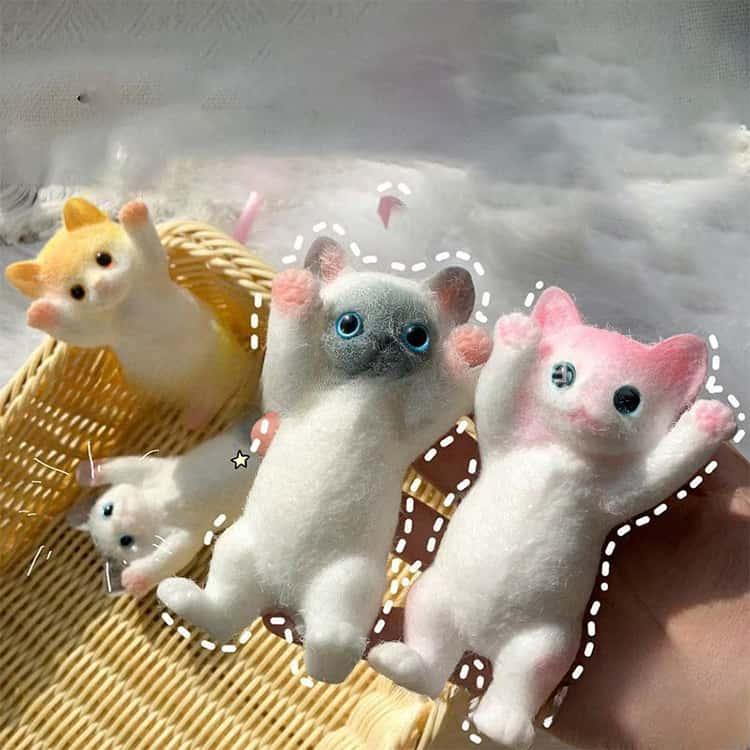 可愛い猫ちゃんのスクイーズトイ スクイーズ玩具 低反発手作り
