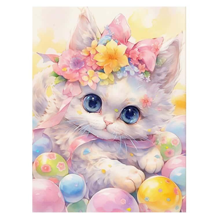 50×40cm 5D ダイヤモンドアート キット フル 刺繍キット 30×40cm 猫