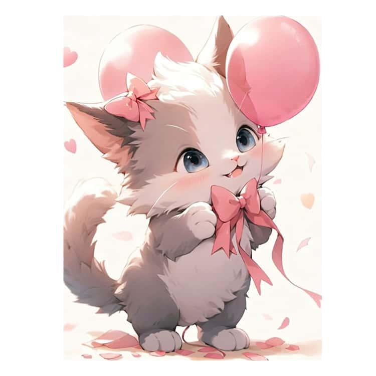 ダイヤモンドアート My Fluffy Kitty 50x50cm ダイヤモンドアート My
