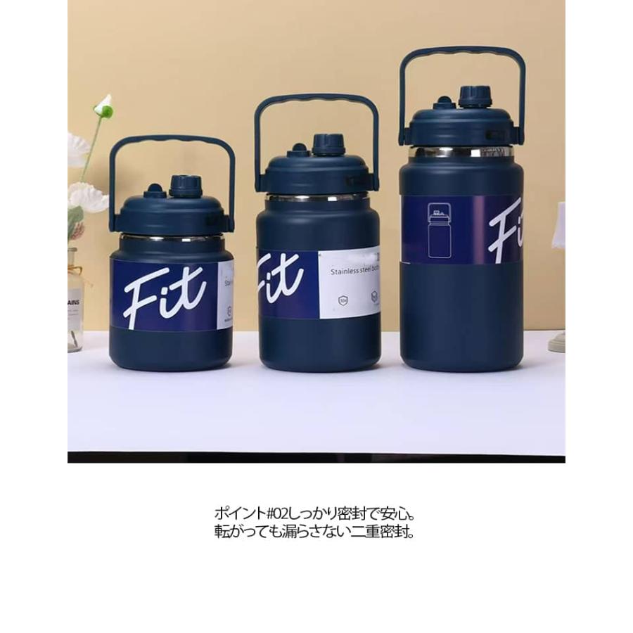 2.5L ストロー付き 水筒 2L 大容量 直飲み 304ステンレス マグ