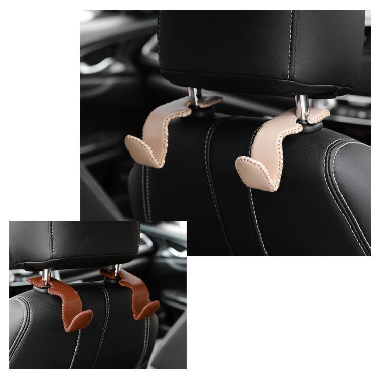 車用荷物フック シートフック ステンレス レザー製 荷物ホルダー 耐荷重25kg 荷物掛け 2個セット |  | 15