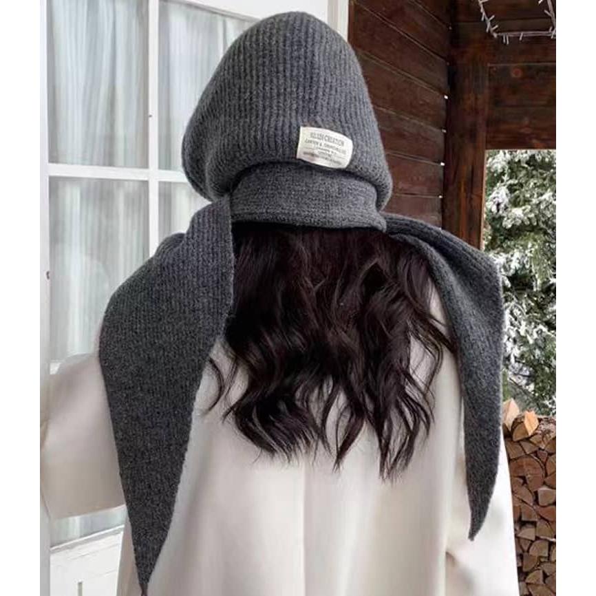 viavanda フード付きマフラーニット2way グレー VIAVANDA ニット セーター 2WAY HOODED MUFFLER KNIT レディース