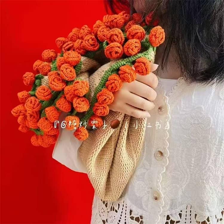 花束ブランケット 手作り SNSで話題沸騰 DIY かぎ針編みの毛布 DIY