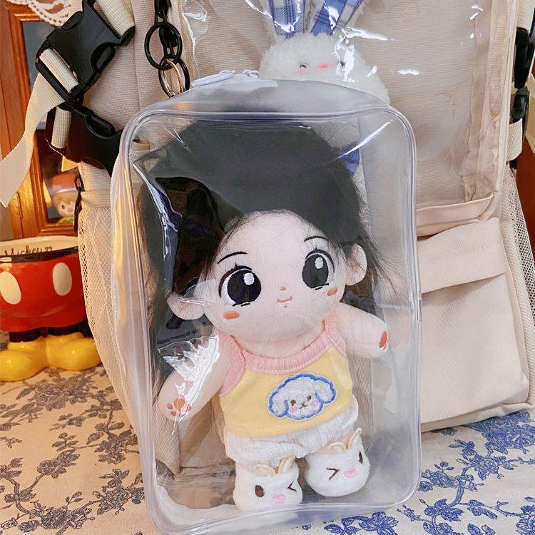 送料無料 ぬいぐるみポーチ 20cm 推し活 ぬいぐるみバッグ ビニール