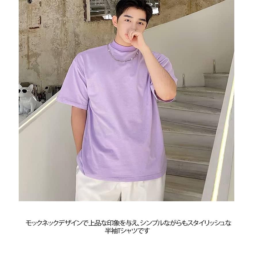 モックネック tシャツ メンズ ゴルフウェア 無地tシャツ ゴルフ 半袖