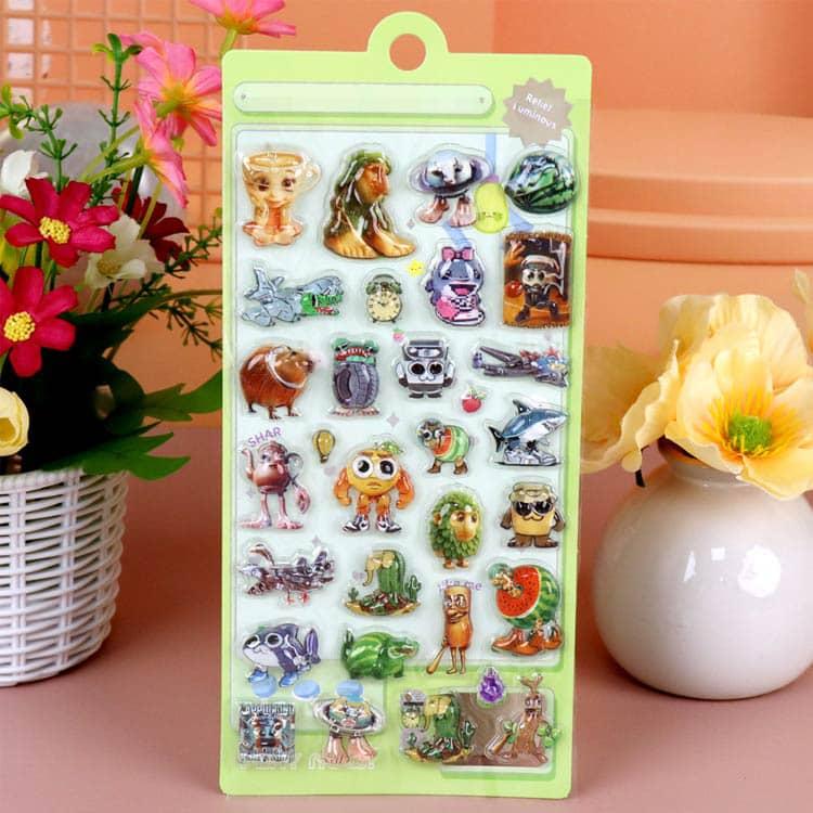 4枚セット 3D立体 シール 可愛い ボンボン ウォーターシール シール帳 ステッカー トゥントゥントゥンサフール ブレインロット イタリアンブレイン |  | 04