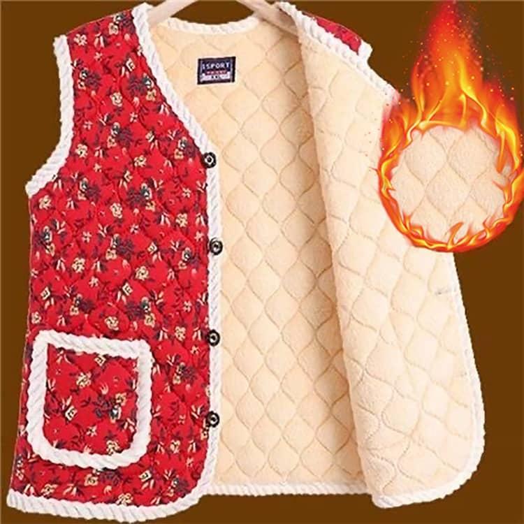 韓国 ハルモニチョッキ おばあちゃんシニア ベスト レディース  チョッキ 婦人 中綿ベスト 裏起毛 裏ボアベスト キルト あったか アウター 前開き |  | 02