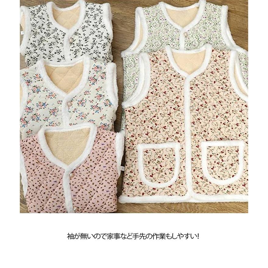 ハルモニチョッキ おばあちゃんチョッキ   ベスト キルティング 保温 花柄 韓国 裏起毛 前開き チョッキ プレゼント 花柄 秋冬 レディース ハル |  | 10