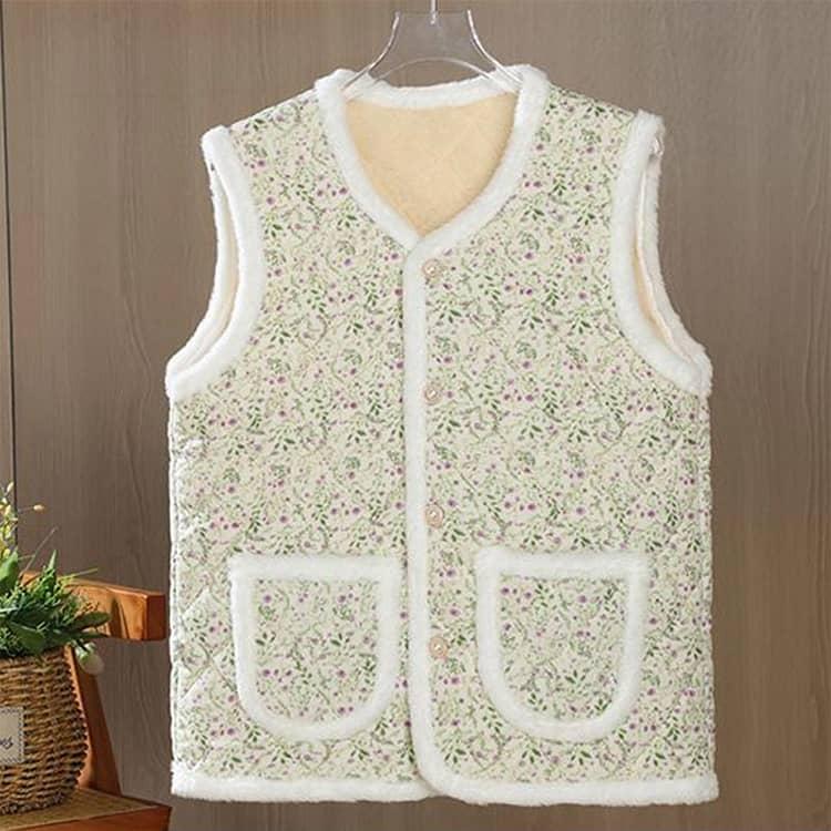 ハルモニチョッキ おばあちゃんチョッキ   ベスト キルティング 保温 花柄 韓国 裏起毛 前開き チョッキ プレゼント 花柄 秋冬 レディース ハル |  | 13