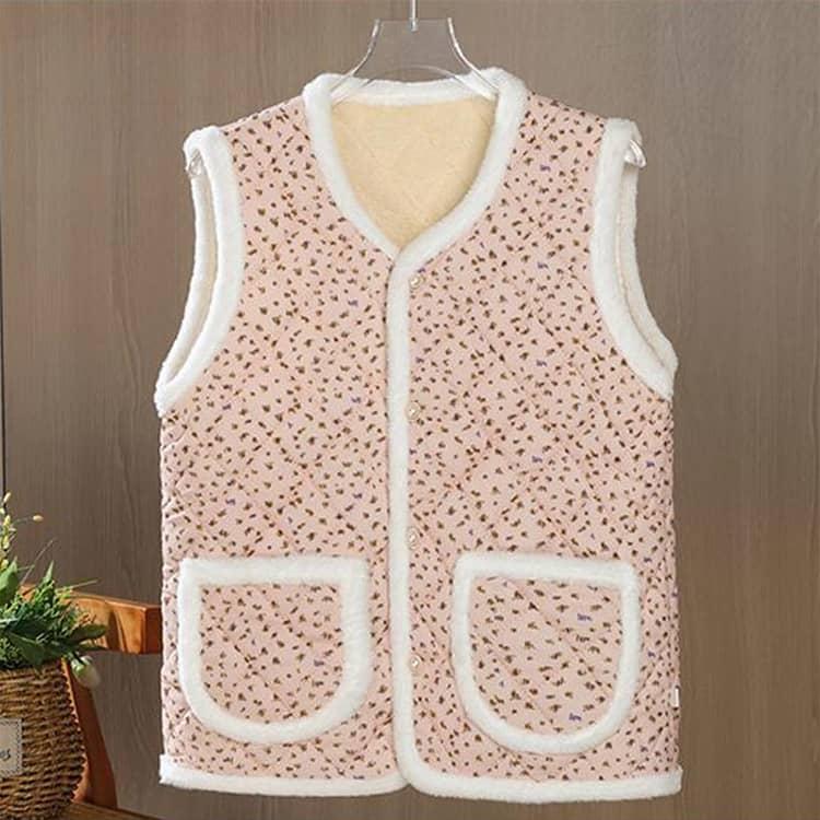 ハルモニチョッキ おばあちゃんチョッキ   ベスト キルティング 保温 花柄 韓国 裏起毛 前開き チョッキ プレゼント 花柄 秋冬 レディース ハル |  | 14