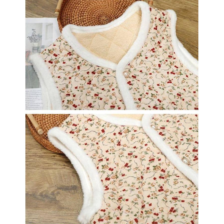 ハルモニチョッキ おばあちゃんチョッキ   ベスト キルティング 保温 花柄 韓国 裏起毛 前開き チョッキ プレゼント 花柄 秋冬 レディース ハル |  | 16