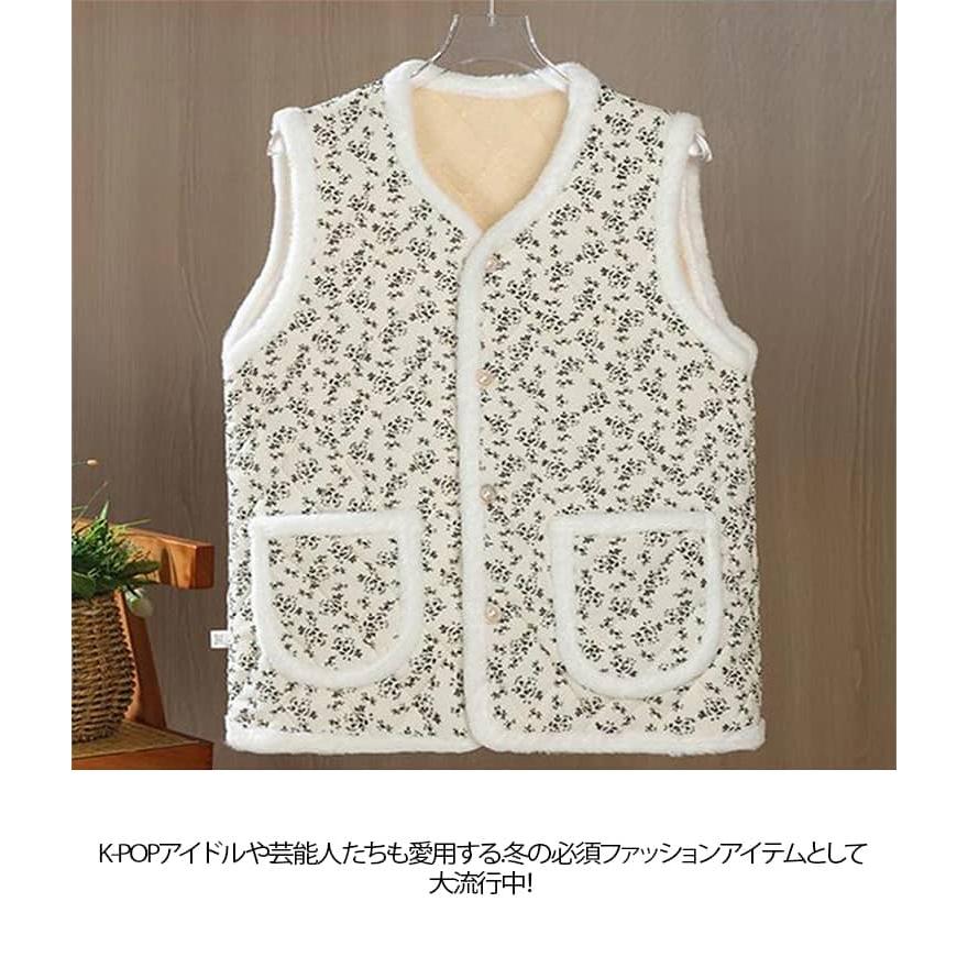 ハルモニチョッキ おばあちゃんチョッキ   ベスト キルティング 保温 花柄 韓国 裏起毛 前開き チョッキ プレゼント 花柄 秋冬 レディース ハル |  | 07