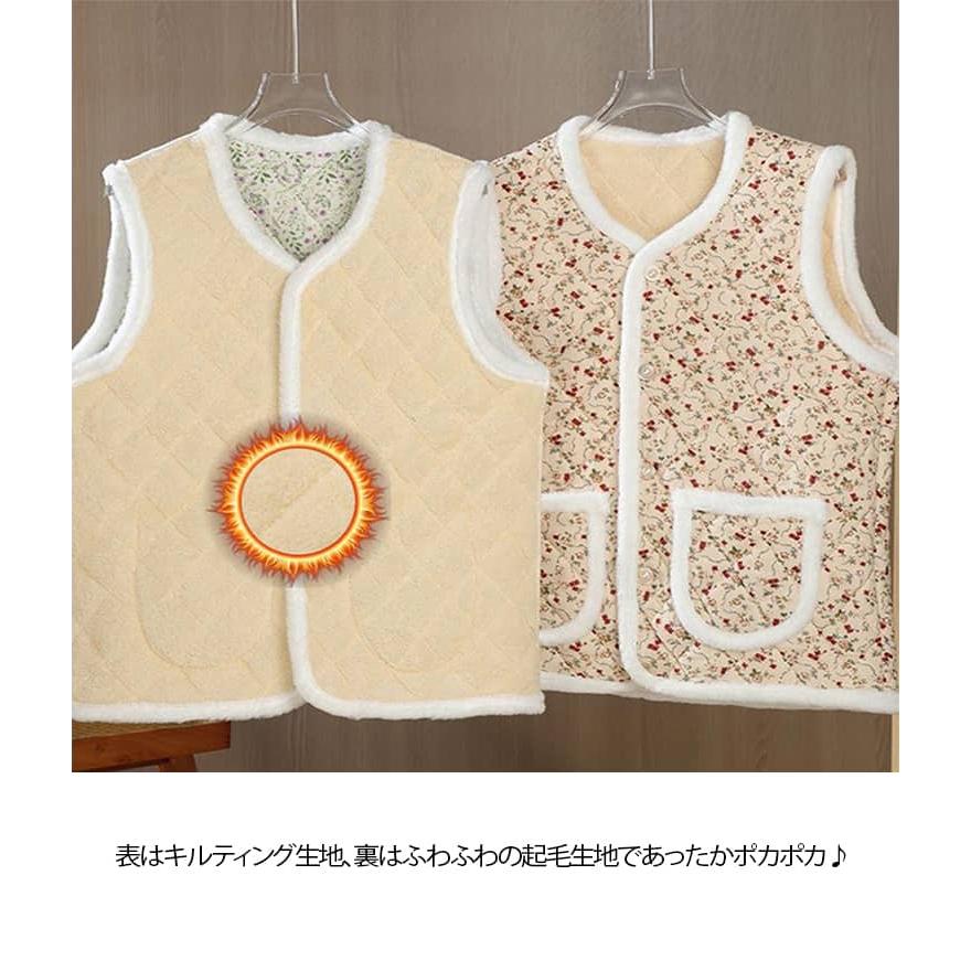 ハルモニチョッキ おばあちゃんチョッキ   ベスト キルティング 保温 花柄 韓国 裏起毛 前開き チョッキ プレゼント 花柄 秋冬 レディース ハル |  | 09