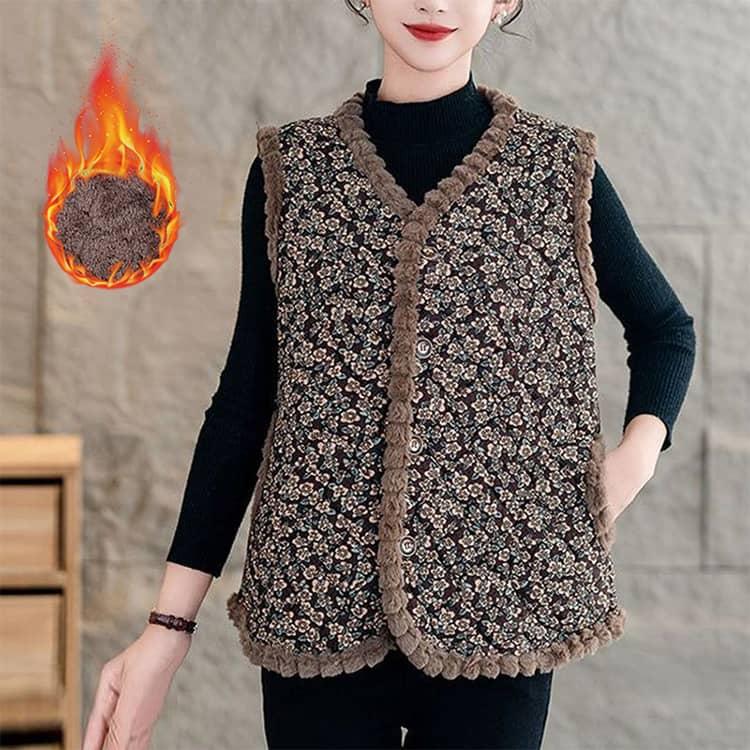 2026 ハルモニチョッキ おばあちゃんチョッキ おばあちゃん ベスト 韓国 裏起毛 キルト キルティング プレゼント 花柄 秋冬 レディース ハルモ |  | 12