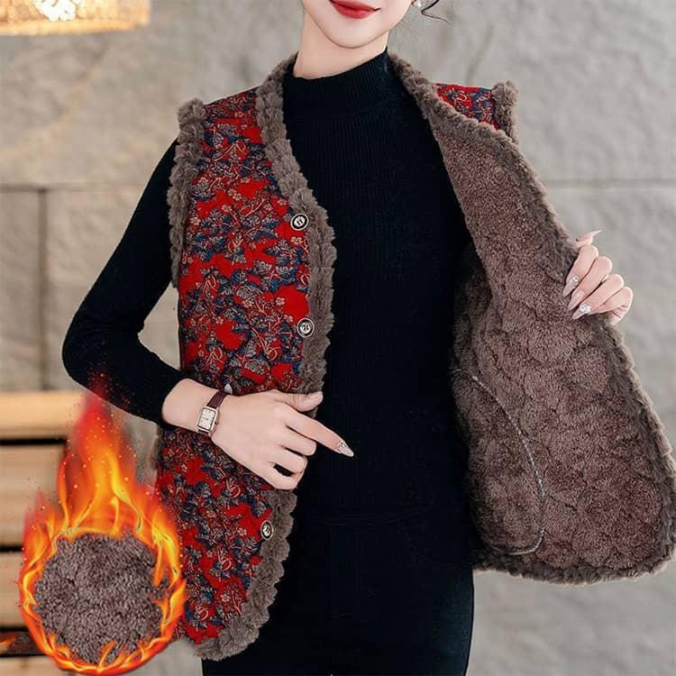 2026 ハルモニチョッキ おばあちゃんチョッキ おばあちゃん ベスト 韓国 裏起毛 キルト キルティング プレゼント 花柄 秋冬 レディース ハルモ |  | 02