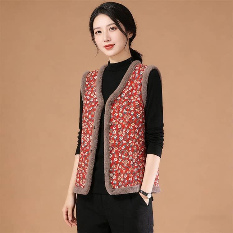 ハルモニチョッキ おばあちゃんチョッキ おばあちゃん ベスト 韓国 裏起毛 キルト キルティング プレゼント 花柄 総柄秋冬 レディース ハルモニベス |  | 12