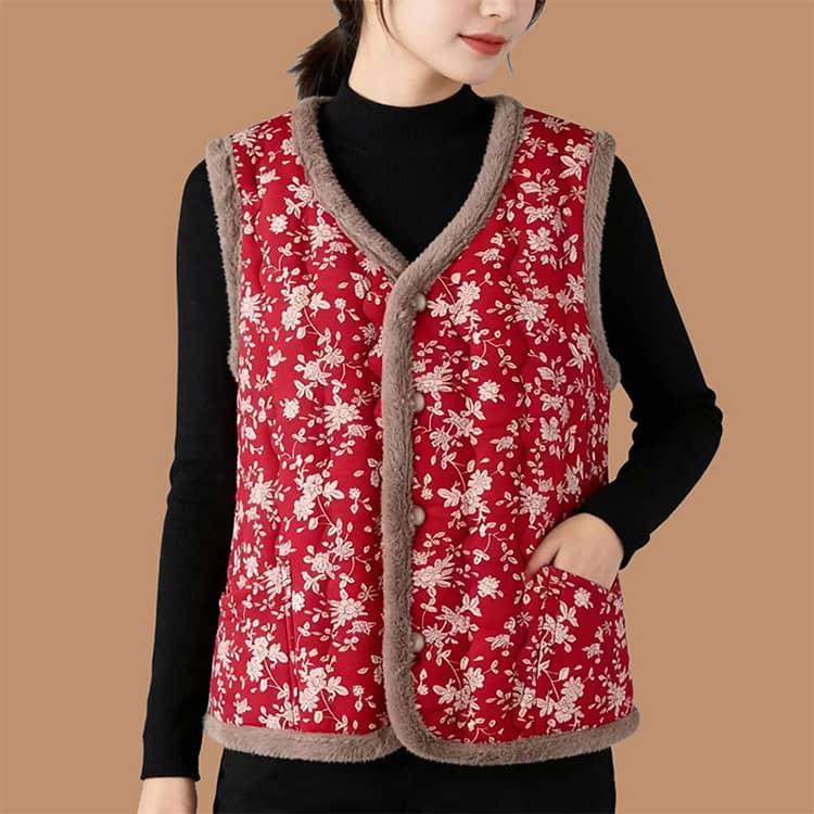 ハルモニチョッキ おばあちゃんチョッキ おばあちゃん ベスト 韓国 裏起毛 キルト キルティング プレゼント 花柄 総柄秋冬 レディース ハルモニベス |  | 13