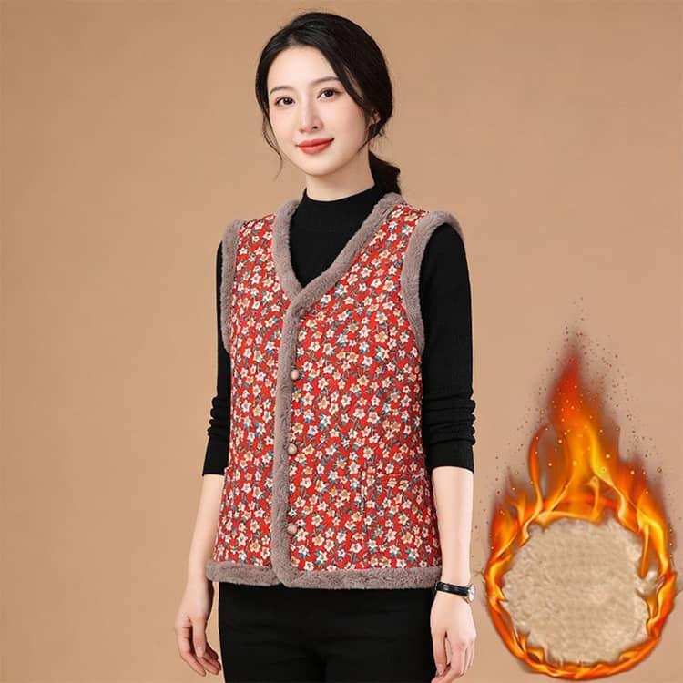 ハルモニチョッキ おばあちゃんチョッキ おばあちゃん ベスト 韓国 裏起毛 キルト キルティング プレゼント 花柄 総柄秋冬 レディース ハルモニベス |  | 01