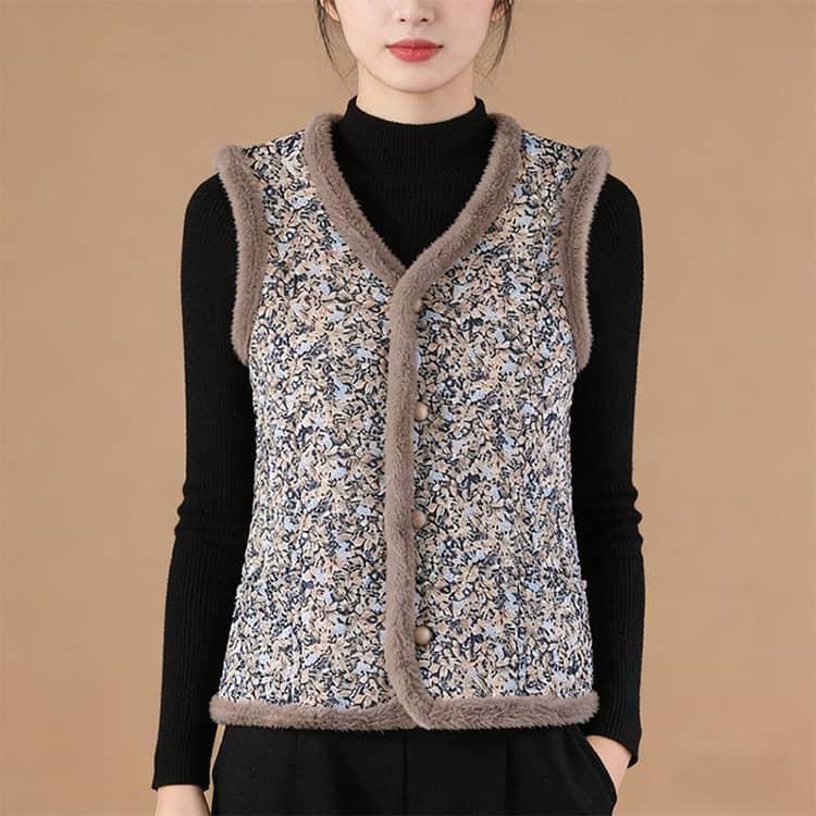 ハルモニチョッキ おばあちゃんチョッキ おばあちゃん ベスト 韓国 裏起毛 キルト キルティング プレゼント 花柄 総柄秋冬 レディース ハルモニベス |  | 03