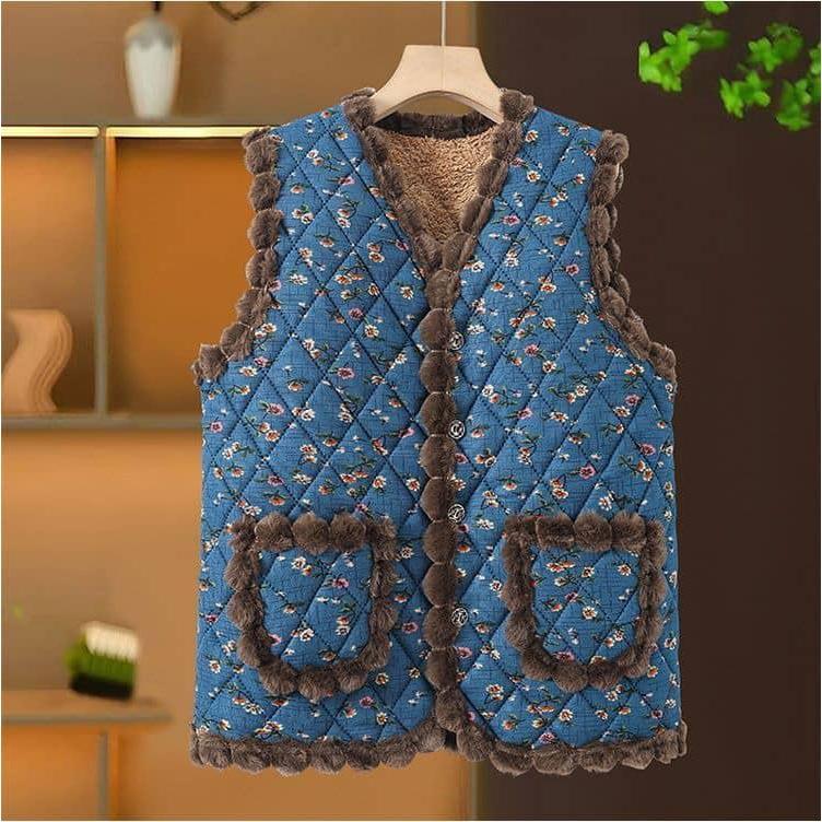 韓国 ハルモニチョッキ おばあちゃん チョッキ ベスト レディース 中綿ベスト 裏起毛 裏ボア キルティング あったか アウター 前開き ルームウェア |  | 17