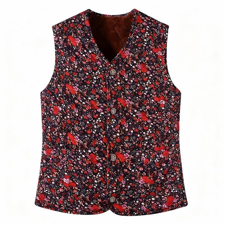 韓国 裏起毛 中綿入り 花柄ハルモニチョッキ キムジャンチョッキ レディース 冬 ベスト トップス アウター キルティング 厚手 韓国ファッション ア |  | 03