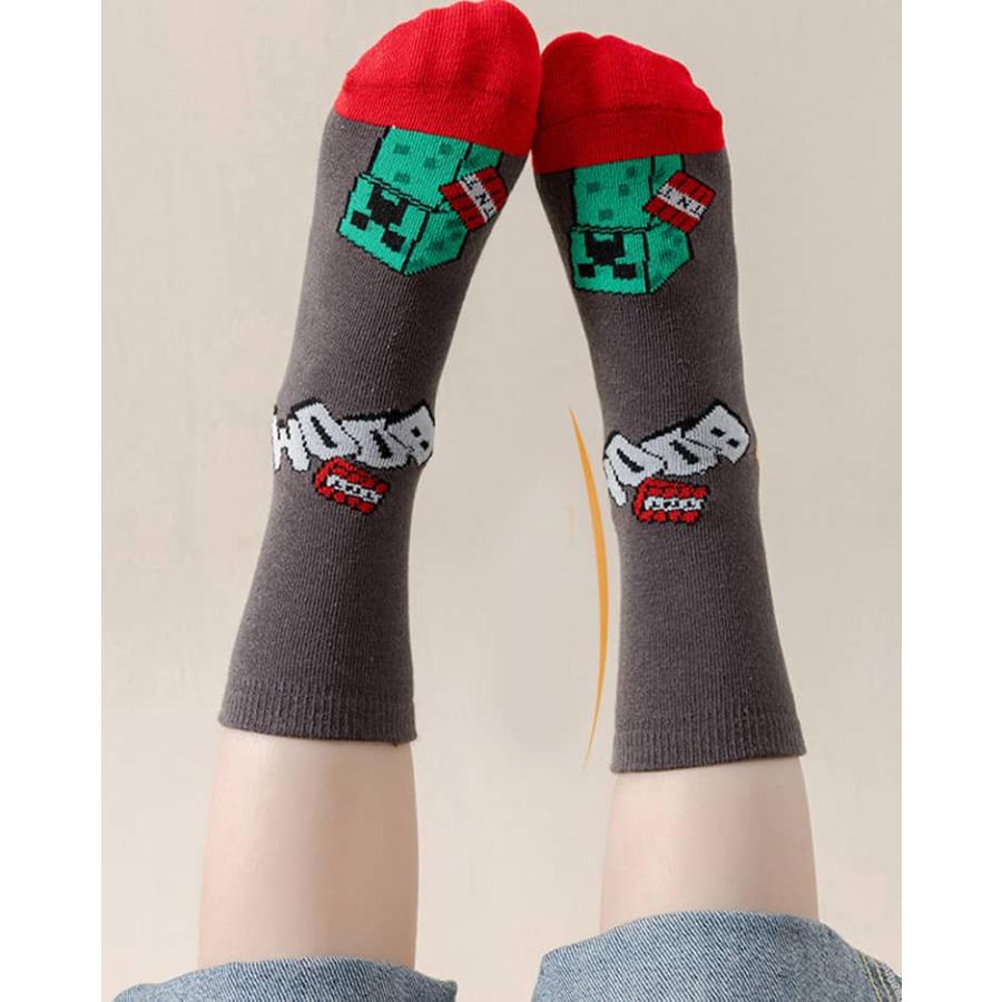 キッズ 靴下 5足セット マインクラフト風 子供用ソックス 靴下 クルーソックス ジュニア ベビー 幼児 男の子 女の子 通学 通園用 ボーイズ ガー |  | 12