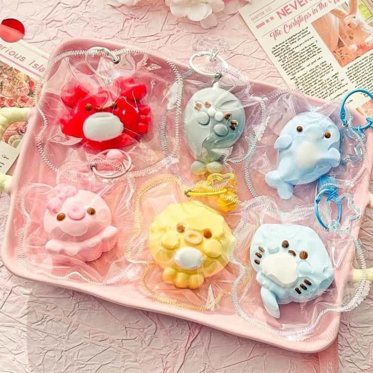 スクイーズ 海の生き物 ふわとろスクイーズ どうぶつ キーホルダー スクイーズ メロジョイ 動物 アニマル ふわふわ おもちゃ 握る玩具 袋のまま 柔 |  | 16