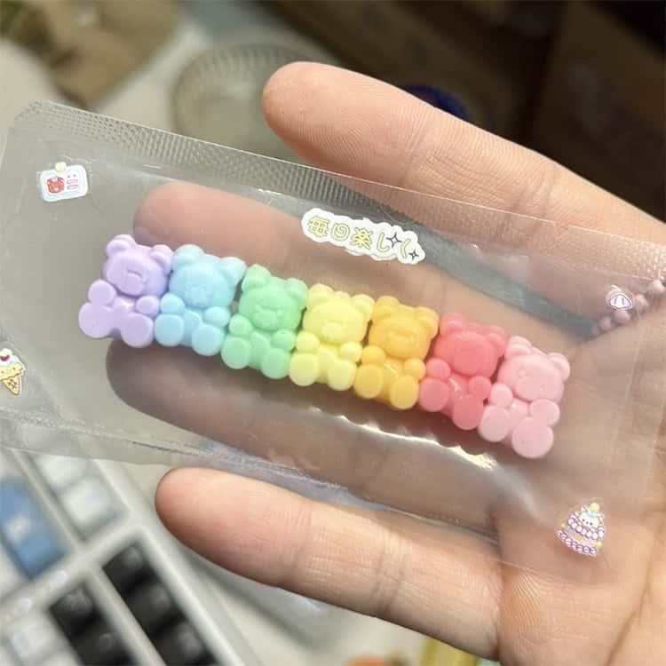 7連タイプくま スクイーズ ストレス解消 かわいい ぷにぷに おもちゃ