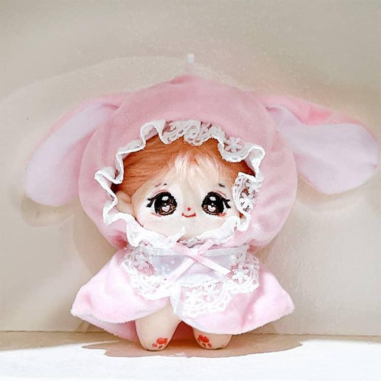 ぬい服 10cm ポンチョ うさ耳 ちび ぬいぐるみ 服 スタイ うさぎ 11cm