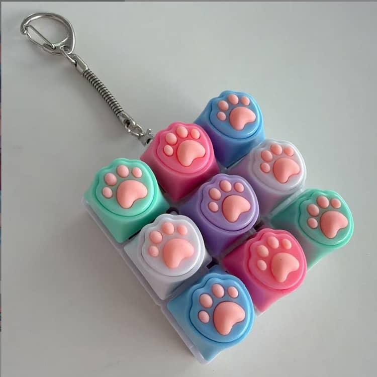肉球 キーボードキーホルダー フィジェットトイ ねこ 猫 メカニカル タクタイル スイッチ ミニキーボード マルチカラー ストレスリリーフ フォーカス |  | 38