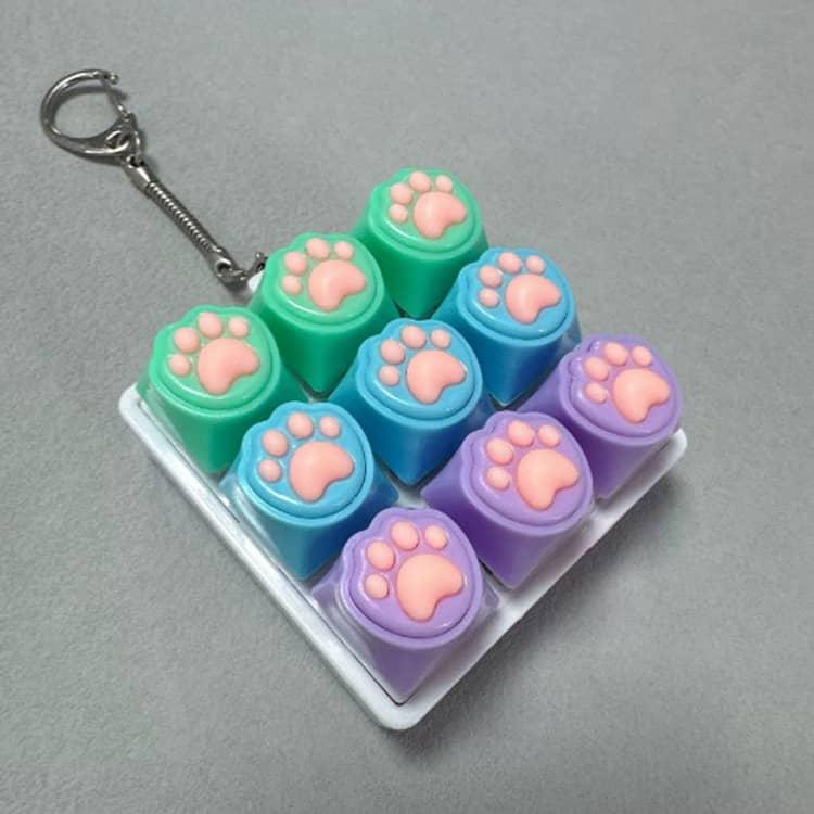 肉球 キーボードキーホルダー フィジェットトイ ねこ 猫 メカニカル タクタイル スイッチ ミニキーボード マルチカラー ストレスリリーフ フォーカス |  | 21