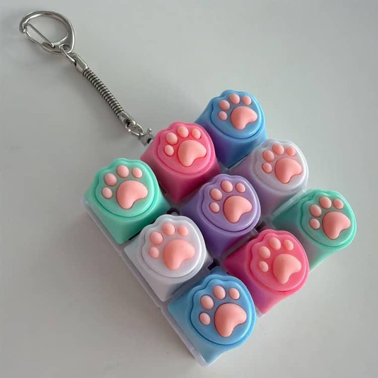 肉球 キーボードキーホルダー フィジェットトイ ねこ 猫 メカニカル タクタイル スイッチ ミニキーボード マルチカラー ストレスリリーフ フォーカス |  | 23
