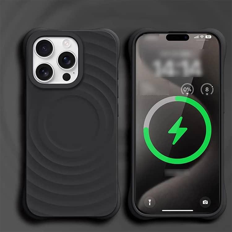 iPhone 17 ケース MagSafe対応 ウェーブ 波紋 シリコン iPhoneケース