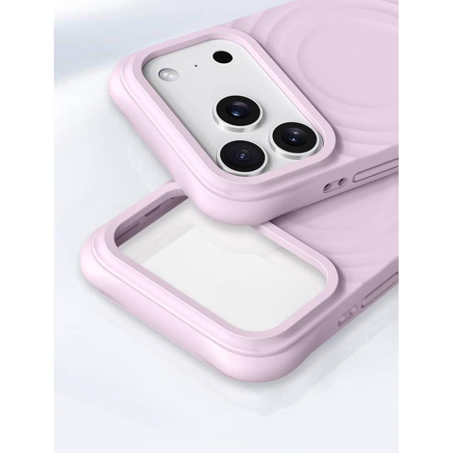 ピンク 波紋模様 ソフトケース　iPhone17pro 送料無料 iPhone17 Pro max ケース MagSafe対応 ウェーブ 波紋