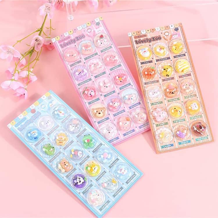 カプセルシール キャラクター ドロップシール ぷくぷくシール 3枚