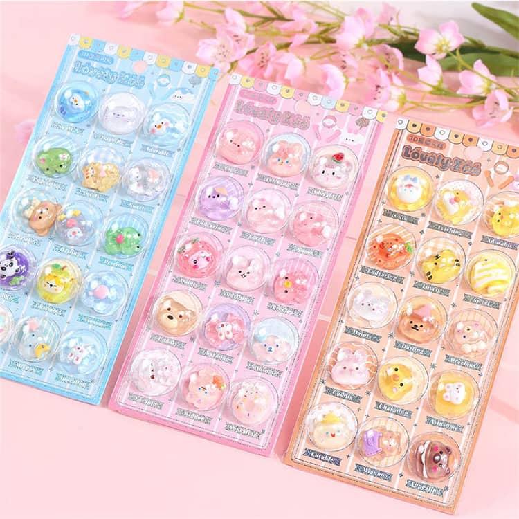 カプセルシール キャラクター ドロップシール ぷくぷくシール 3枚