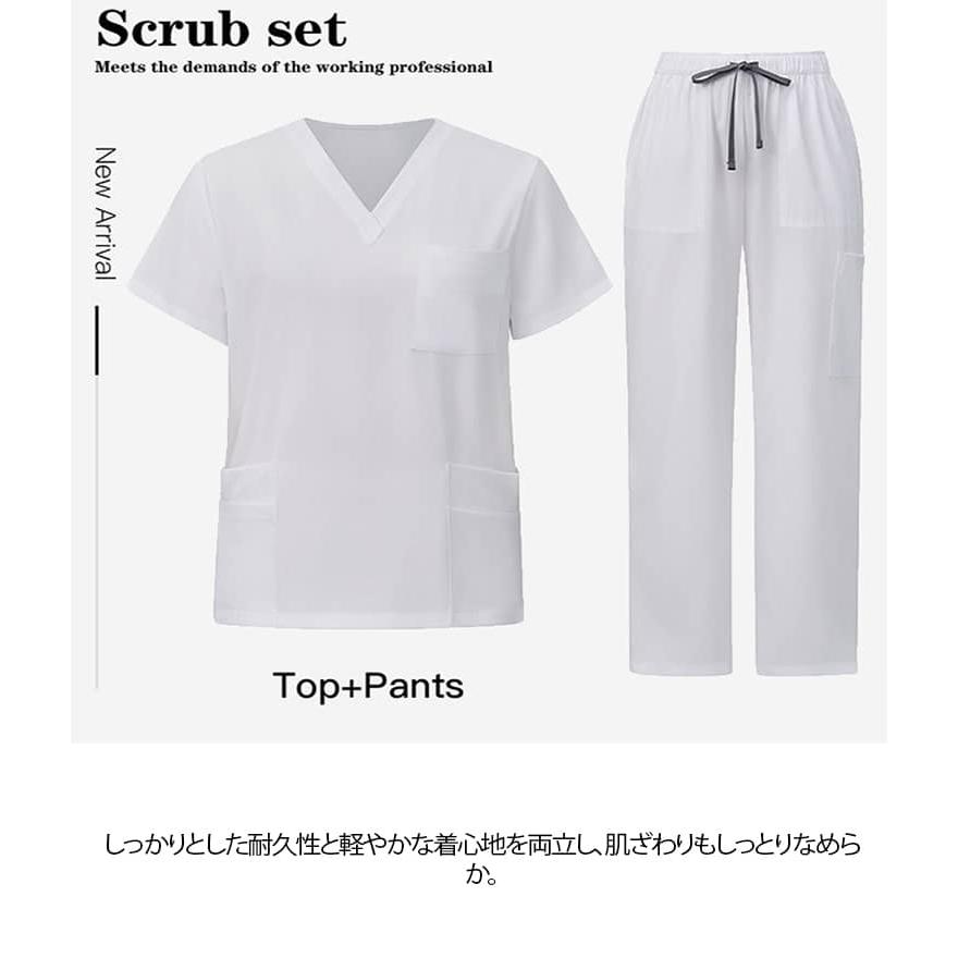 トップス 上下セット レディース 男女兼用 半袖 ナース服 メンズ 白衣