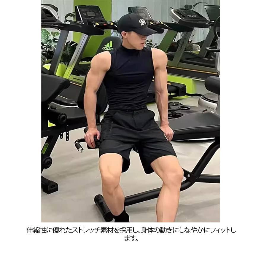 ゴルフウエア メンズ ゴルフ モックネック Tシャツ 春 夏 タンクトップ