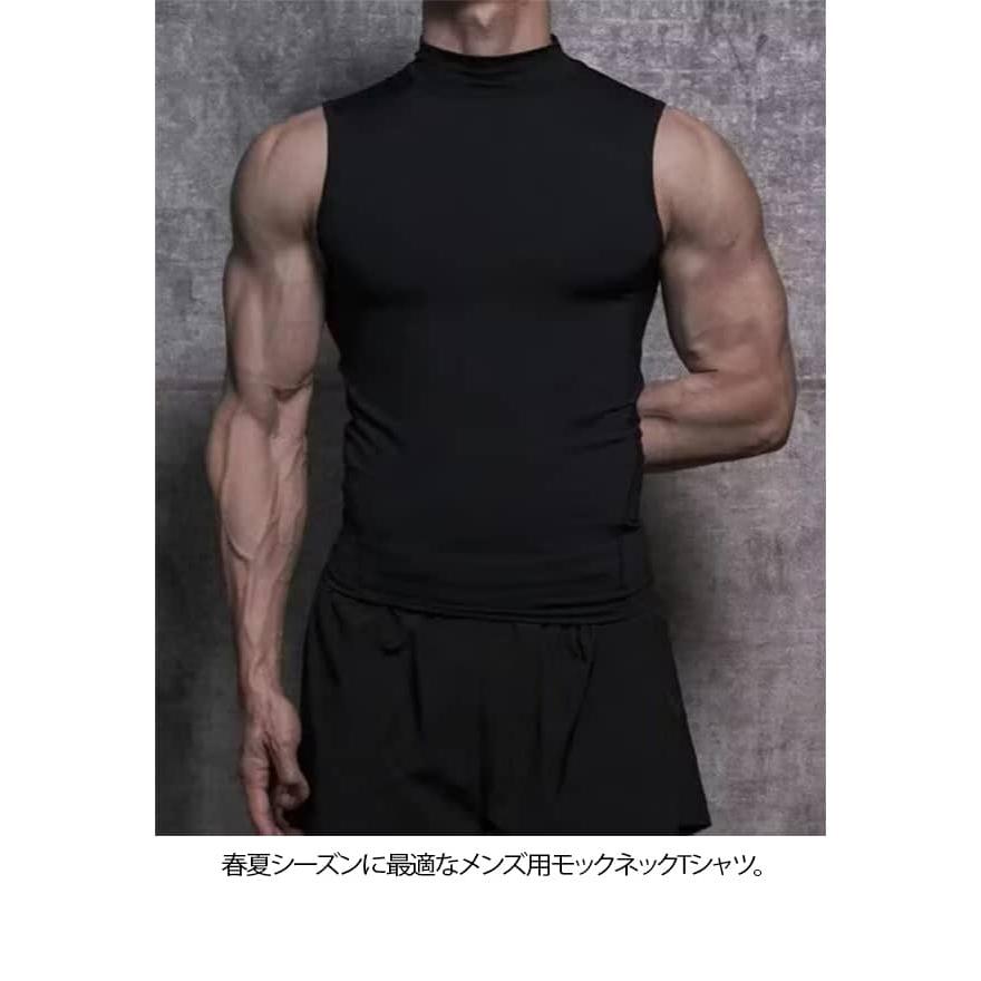 ゴルフウエア メンズ ゴルフ モックネック Tシャツ 春 夏 タンクトップ