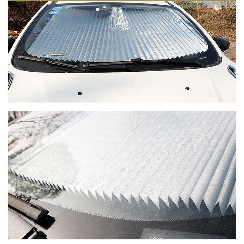 カーシェードサンシェード遮光車日よけ断熱日焼け対策紫外線対策前部アコーディオン式軽量後部折りたたみ式便利汎用UVカット |  | 05