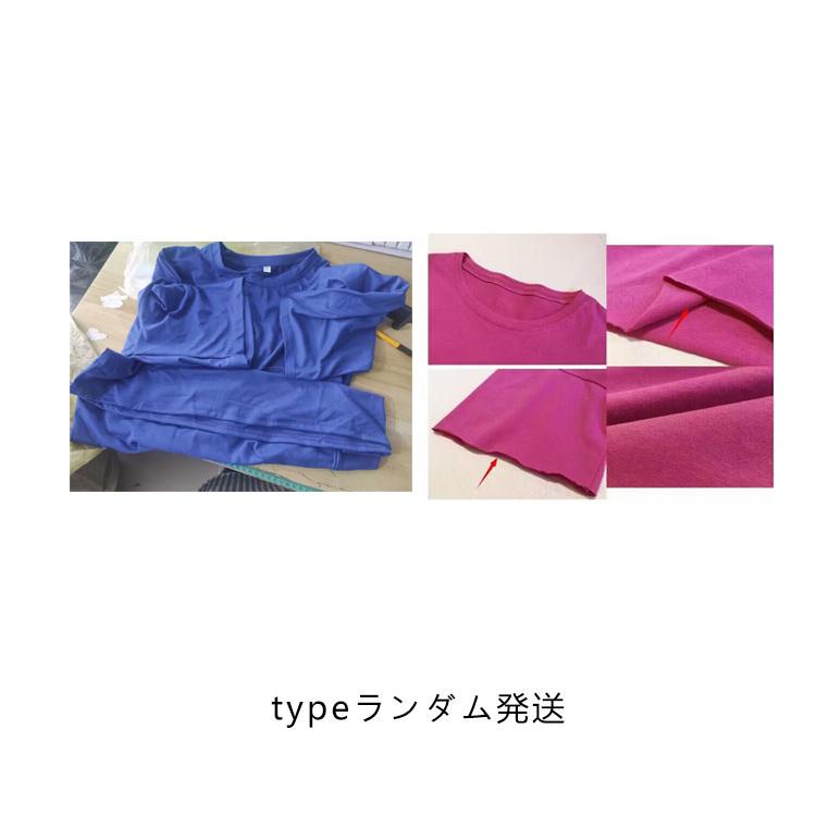 Tシャツチュニック女性レディース6分袖トップス無地ラウンドネックビッグシルエットシンプルお洒落オーバーサイズ可愛い |  | 15