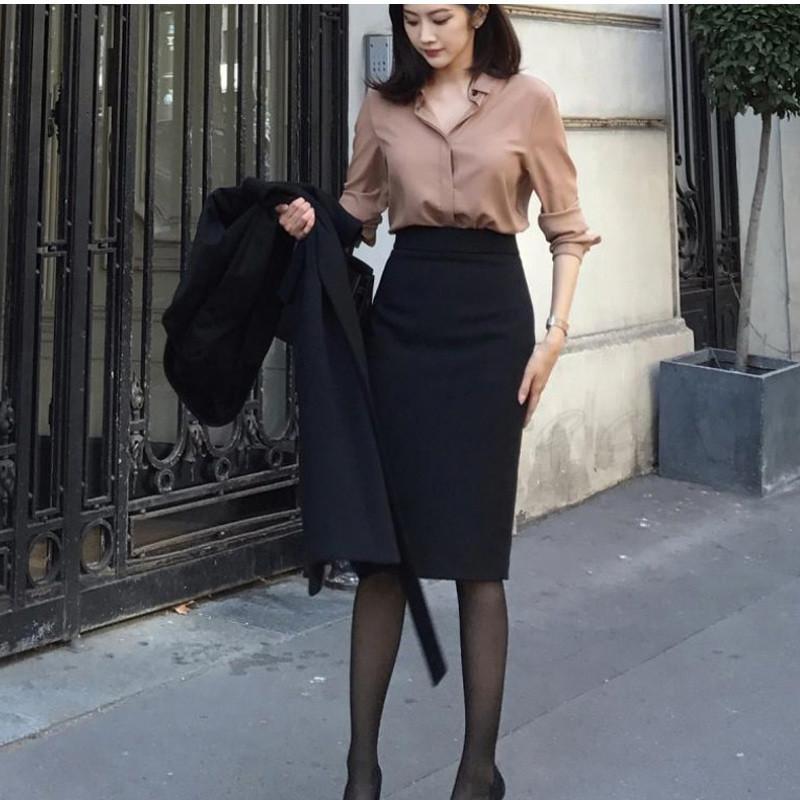 タイトスカート21年春新作ペンシルスカートレディース膝丈/膝下無地ボトムスハイウエストフォーマル美脚通勤ビジネス仕事 |  | 06