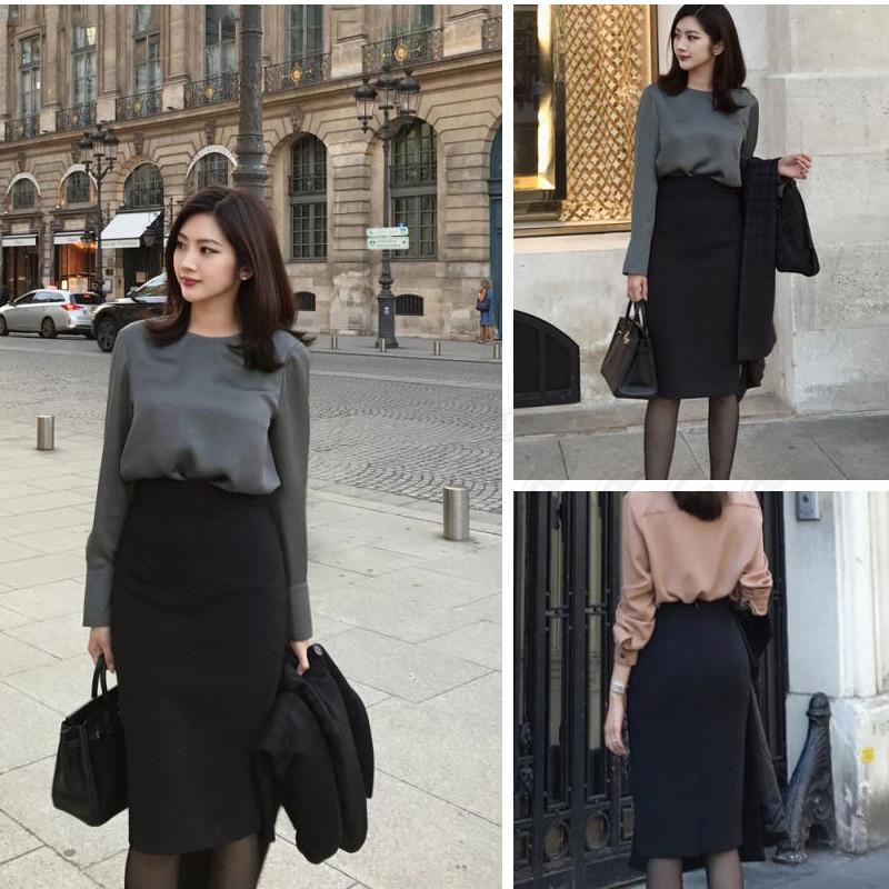 タイトスカート21年春新作ペンシルスカートレディース膝丈/膝下無地ボトムスハイウエストフォーマル美脚通勤ビジネス仕事 |  | 07