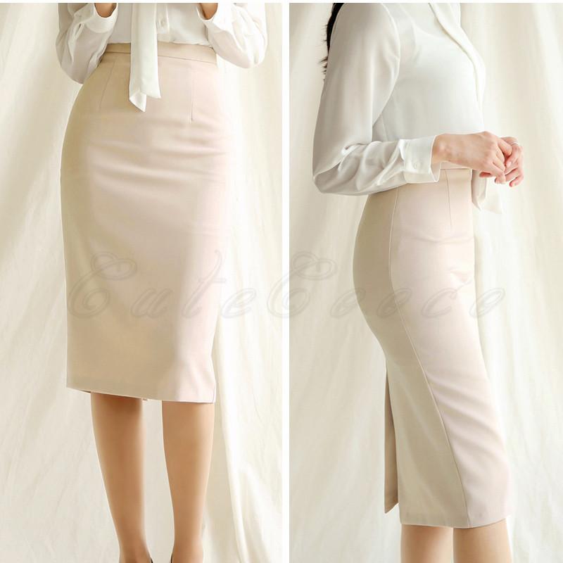 タイトスカート21年春新作ペンシルスカートレディース膝丈/膝下無地ボトムスハイウエストフォーマル美脚通勤ビジネス仕事 |  | 09
