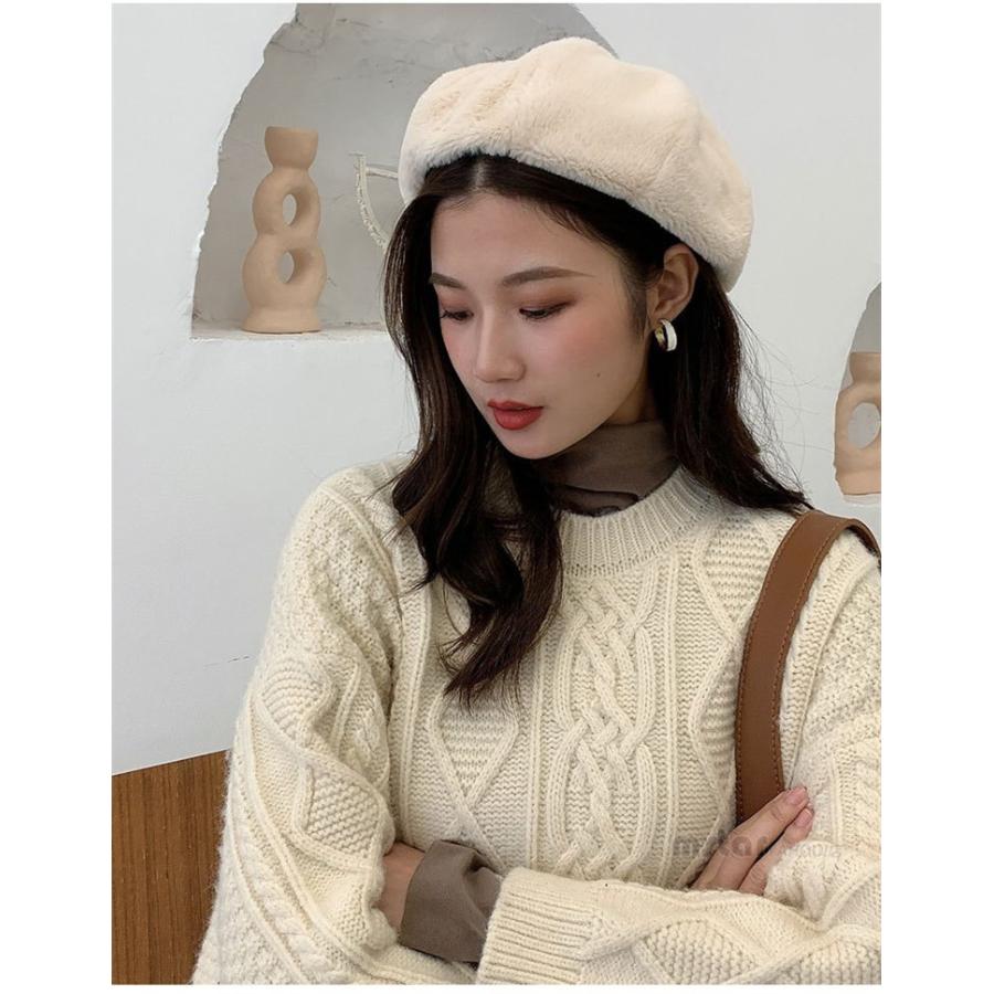 レディースベレー帽冬物秋冬ベーレ帽子暖無地きれいめフェルトカラフル |  | 12