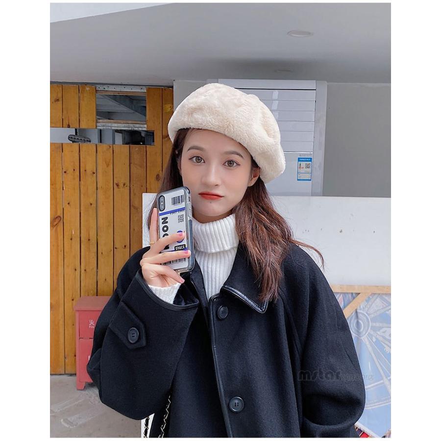 レディースベレー帽冬物秋冬ベーレ帽子暖無地きれいめフェルトカラフル |  | 16