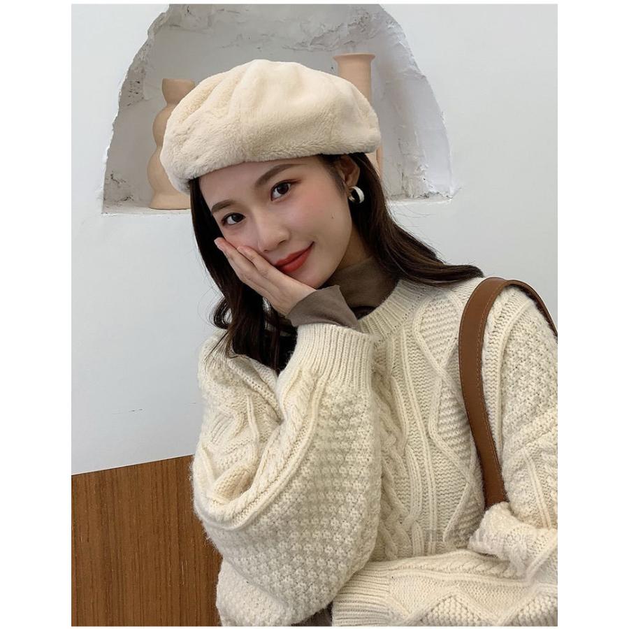 レディースベレー帽冬物秋冬ベーレ帽子暖無地きれいめフェルトカラフル |  | 09