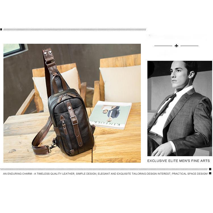 メンズボディバッグ2waypu革斜め掛け縦型自転車ショルダーバッグレザー鞄カジュアルワンショルダー |  | 10