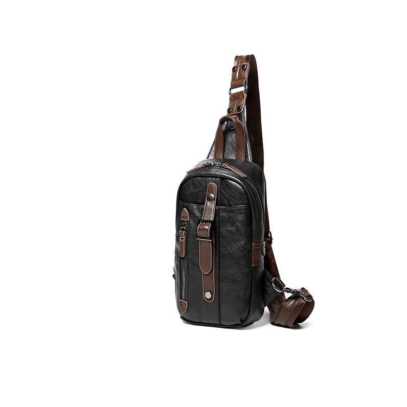 メンズボディバッグ2waypu革斜め掛け縦型自転車ショルダーバッグレザー鞄カジュアルワンショルダー |  | 15