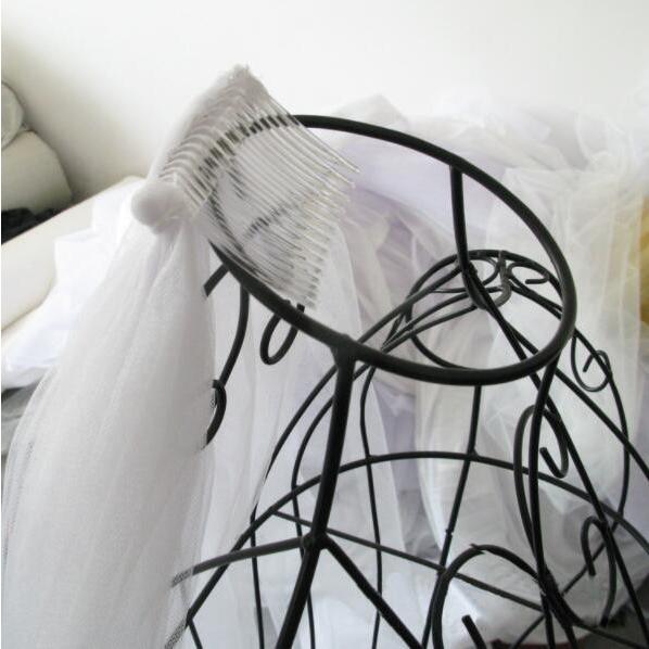 2層ウェディングベールメタルコーム付きエッジ教会挙式結婚式用dr-060 |  | 12